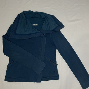Athleta On the Move Asymmetrical‎ Zip Moto Jacket Women’s Small Blue Modal Blend